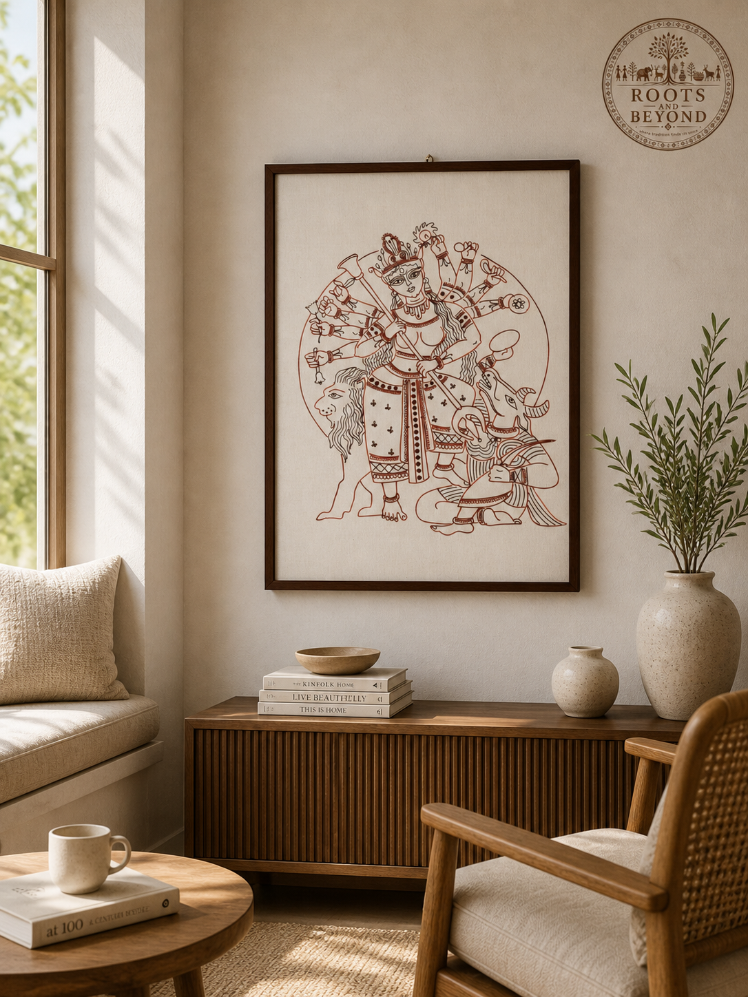 Maa Durga Handcrafted Copper Art Frame