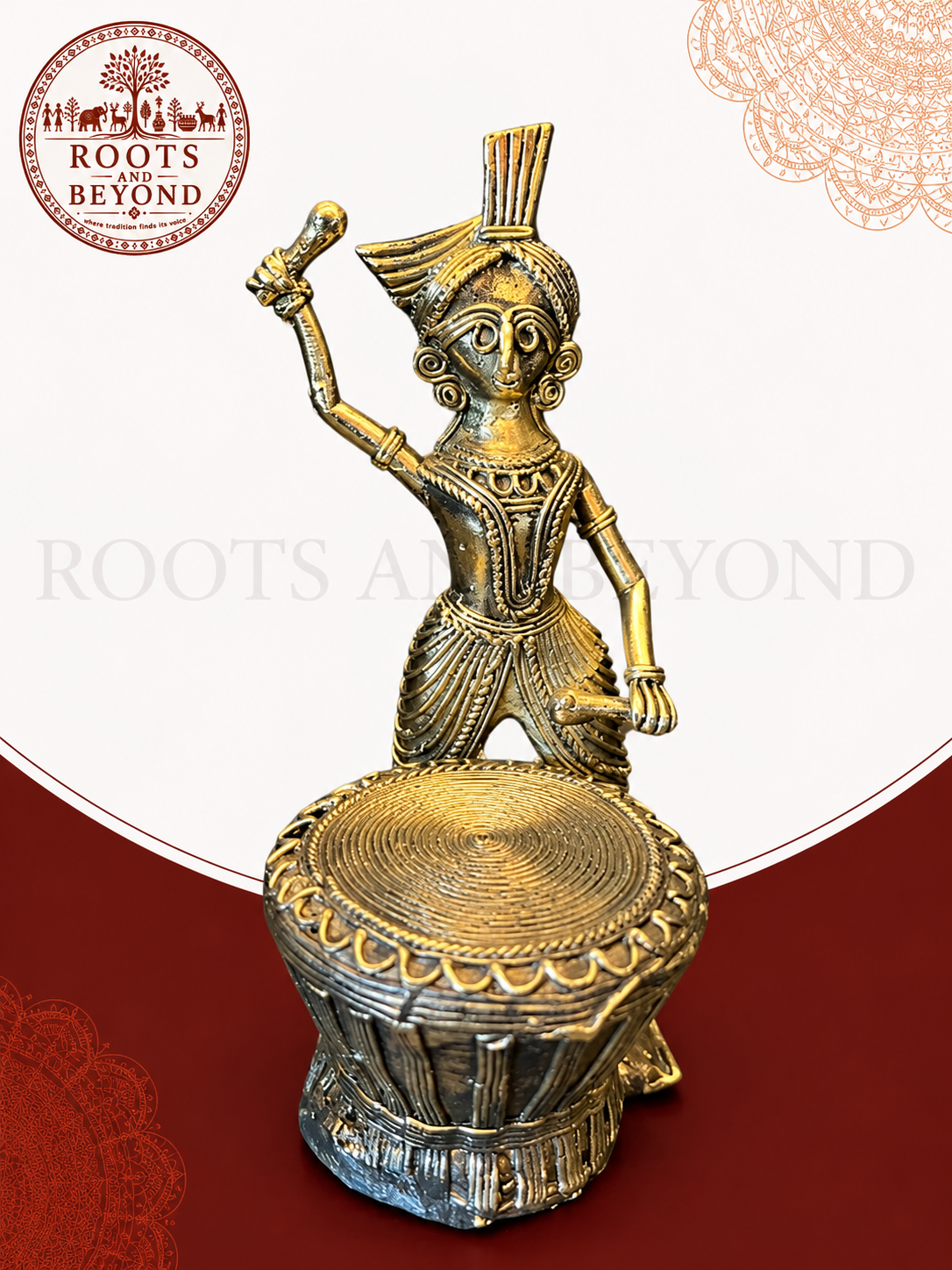 Handcrafted Dokra Tribal Drummer Statue