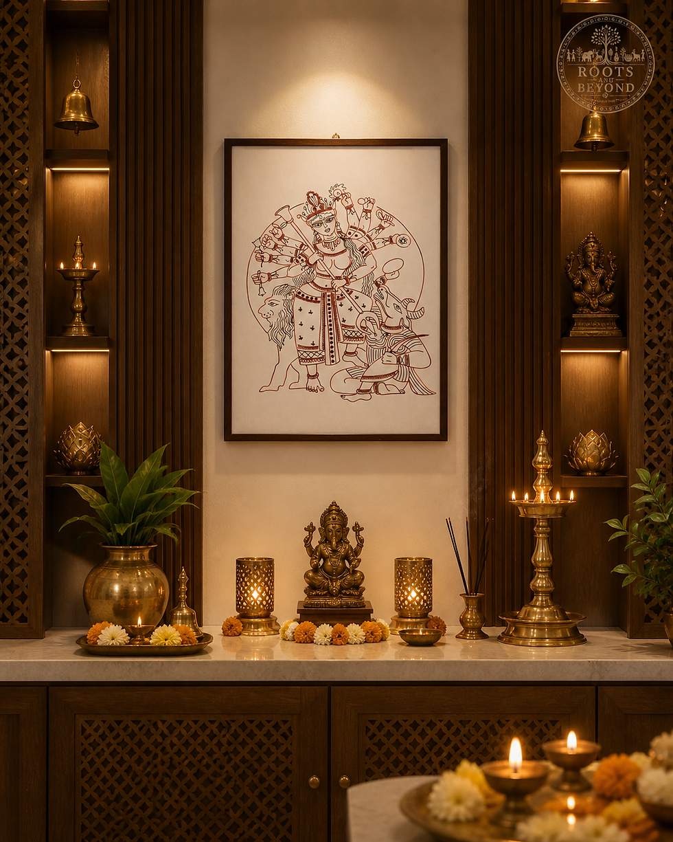 Thumbnail: Maa Durga Handcrafted Copper Art Frame