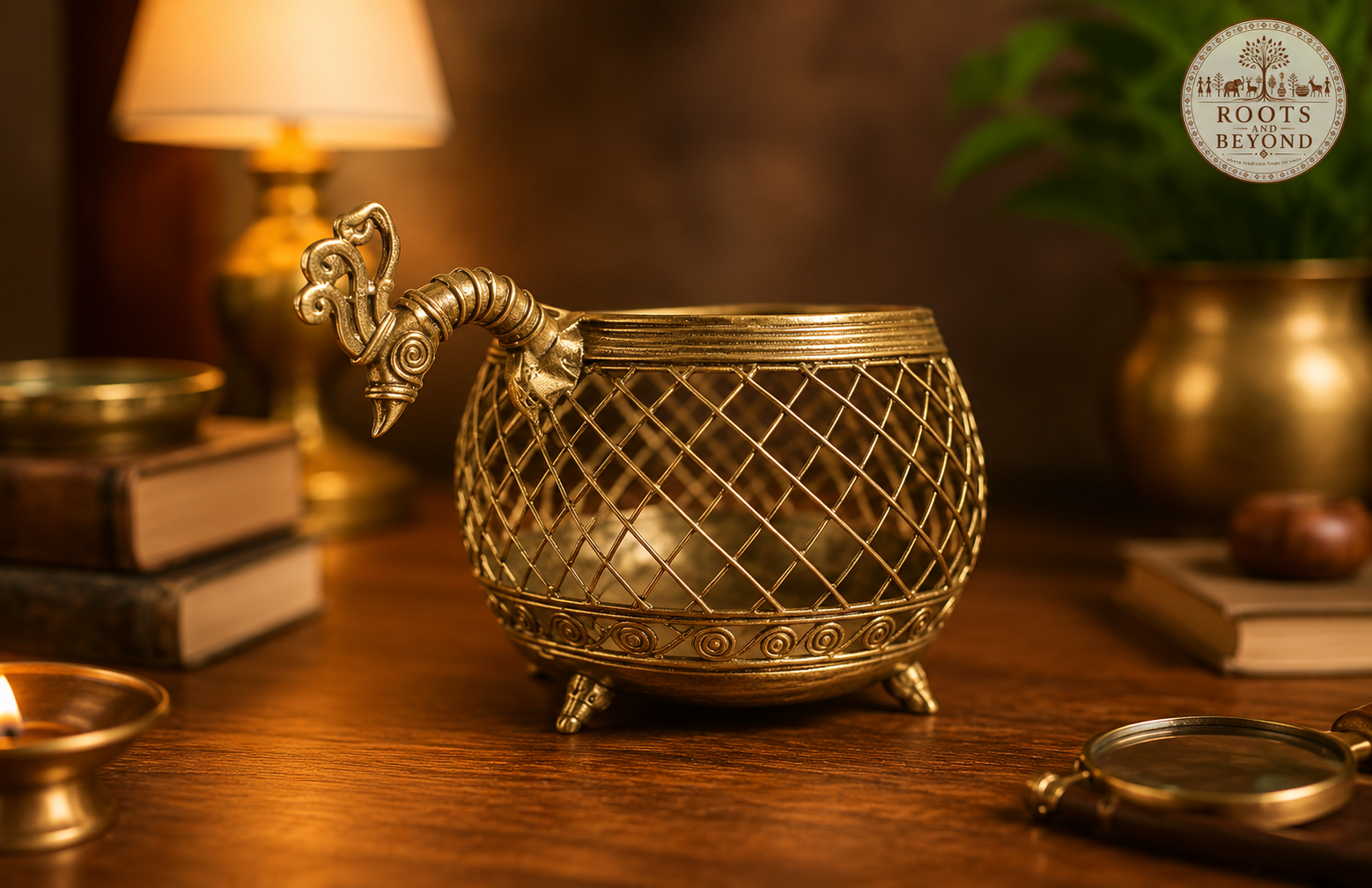 Handcrafted Dokra Candle Holder Tribal Art Decor
