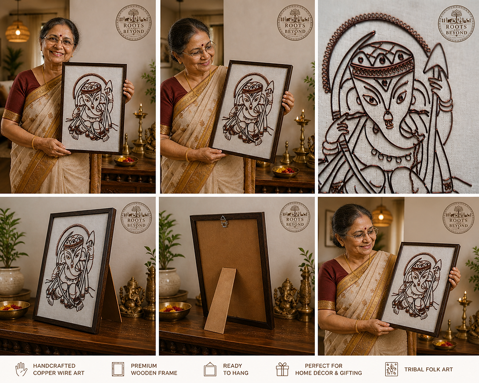 Thumbnail: Sacred Ganesha Handcrafted Copper Art Frame