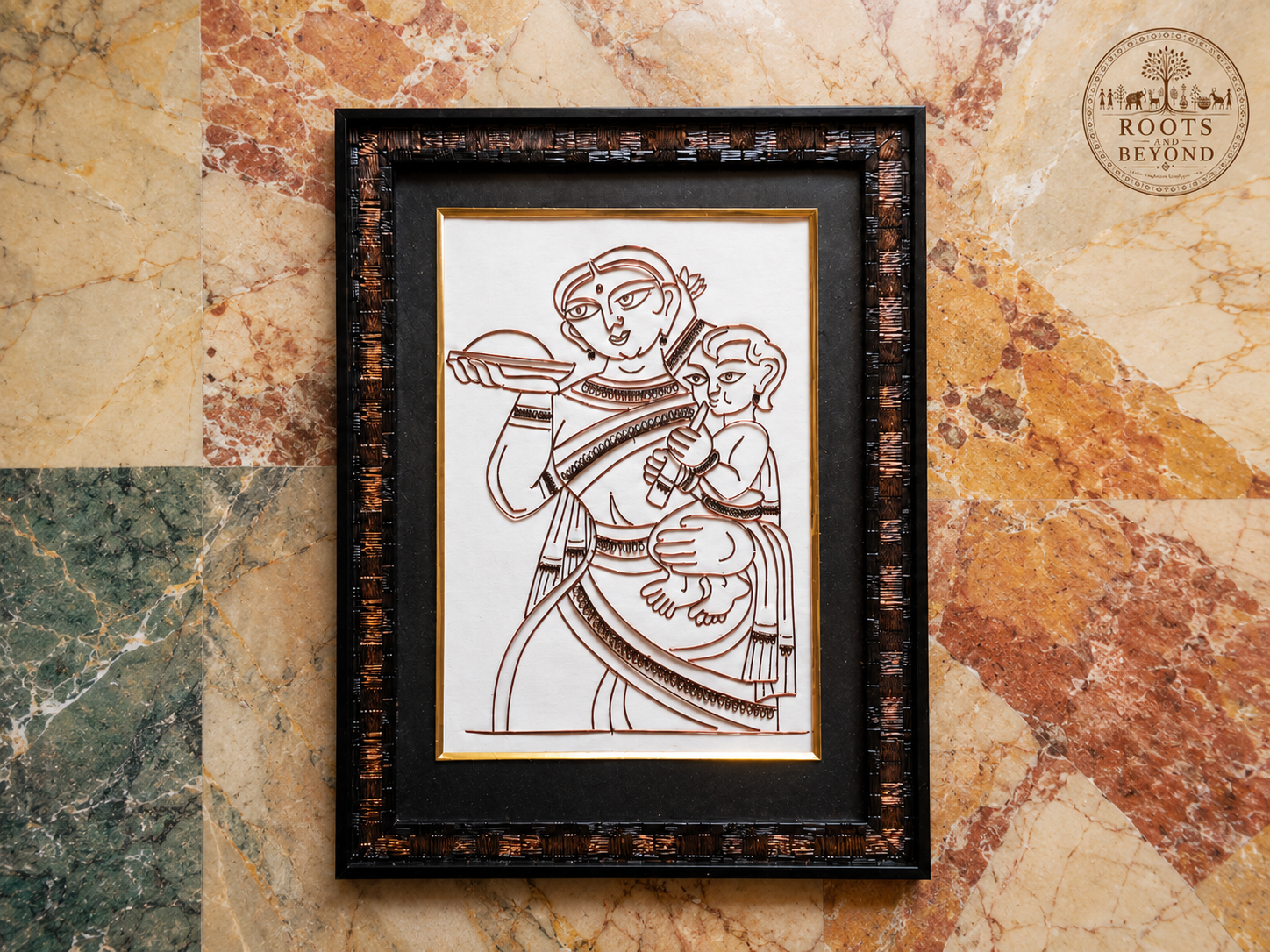 Tribal Motherhood Handcrafted Copper Art Frame