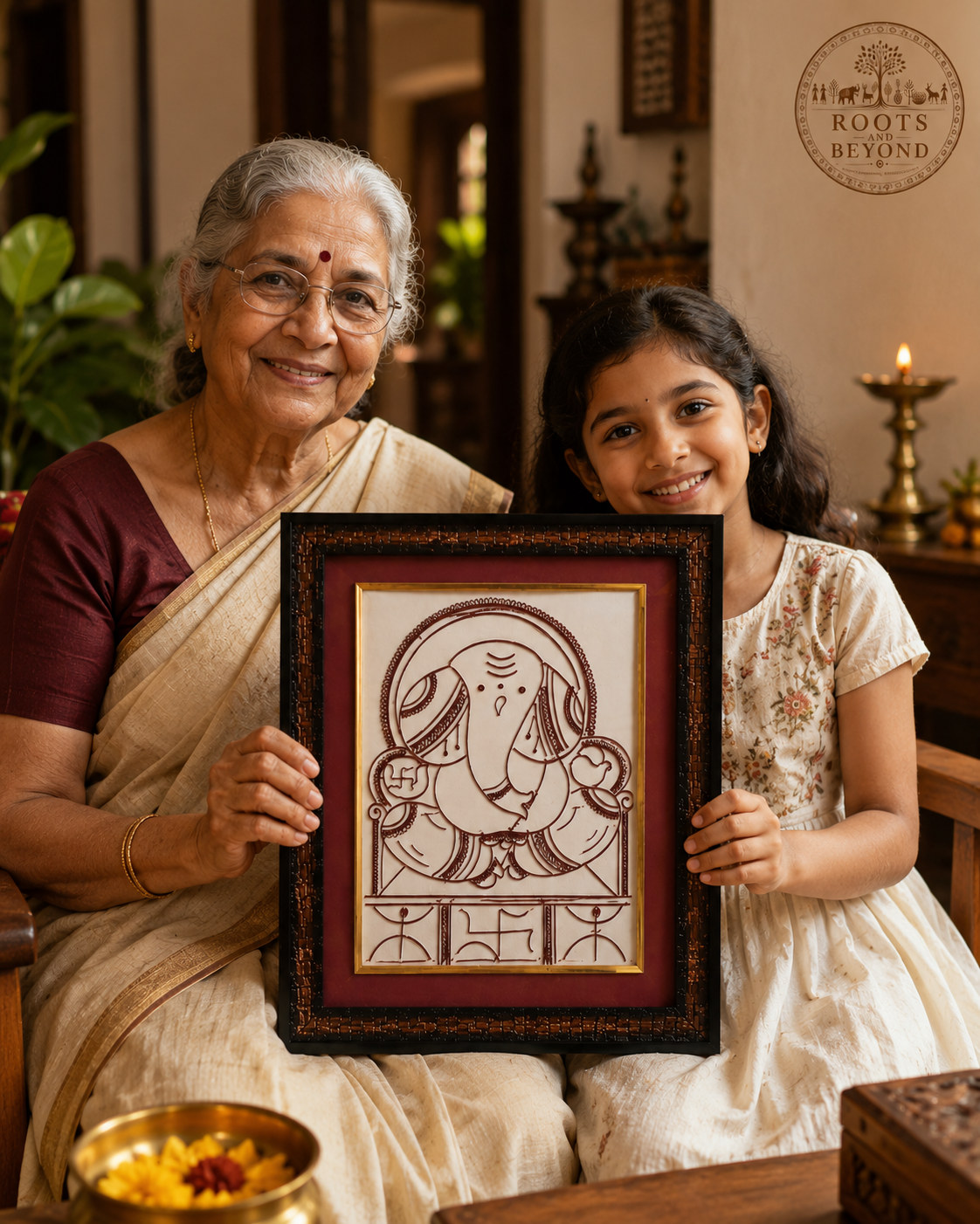 Divine Ganesha Heritage Copper Art Frame
