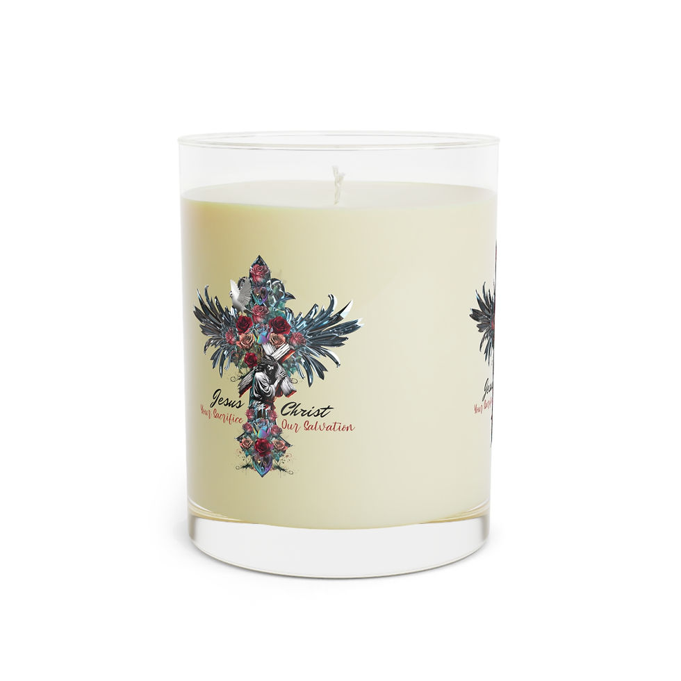 Thumbnail: "Jesus Christ: Your Sacrifice, Our Salvation" Scented Candle - Full Glass, 11oz