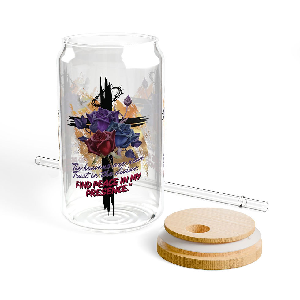 Thumbnail: "The Heavens Are Near, Trust In The Divine" Sipper Glass, 16oz