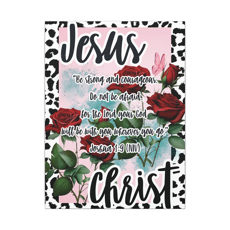 Thumbnail: "Jesus Christ - Be strong and courageous" Matte Canvas, Stretched