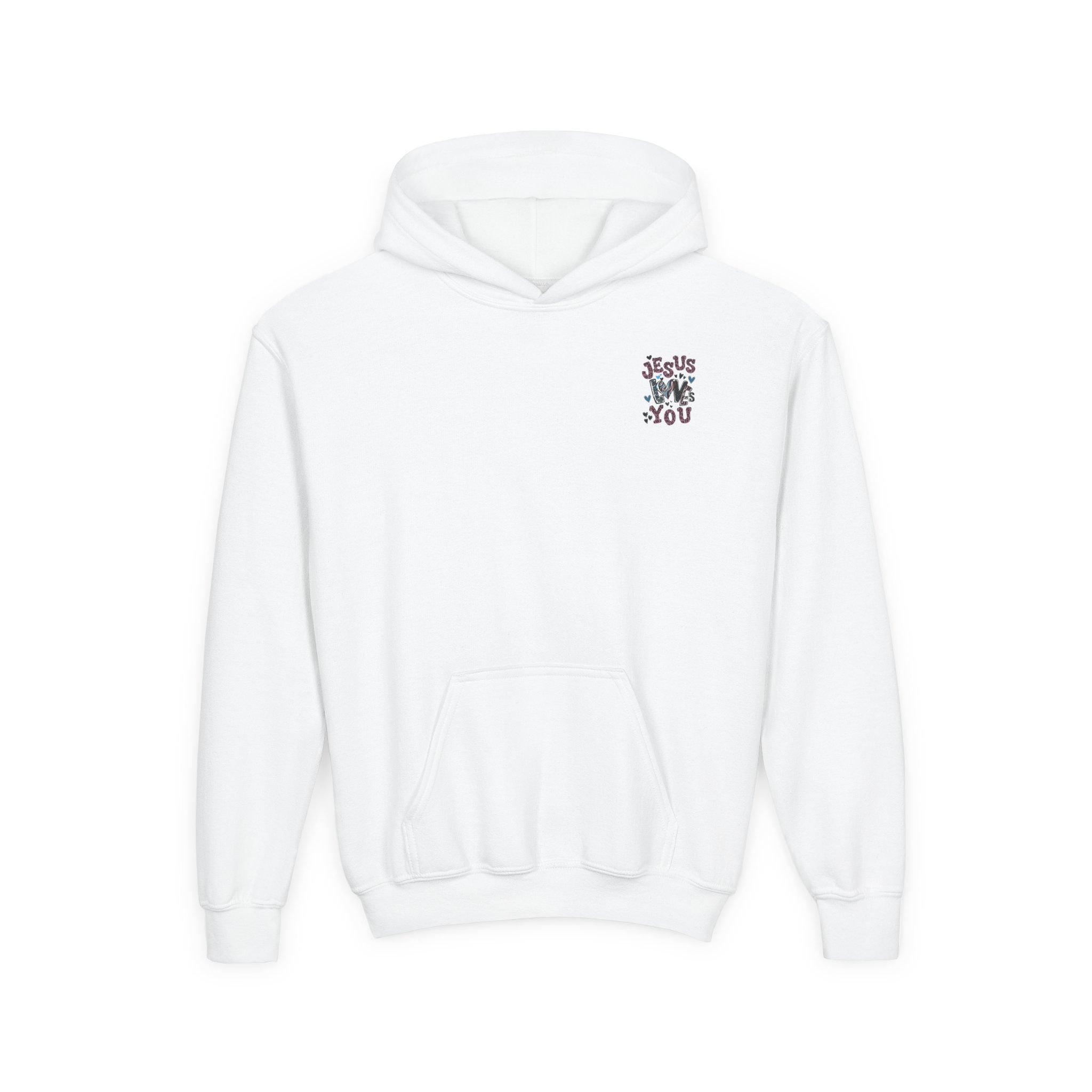 "Jesus Loves You" Youth Heavy Blend Hooded Sweatshirt