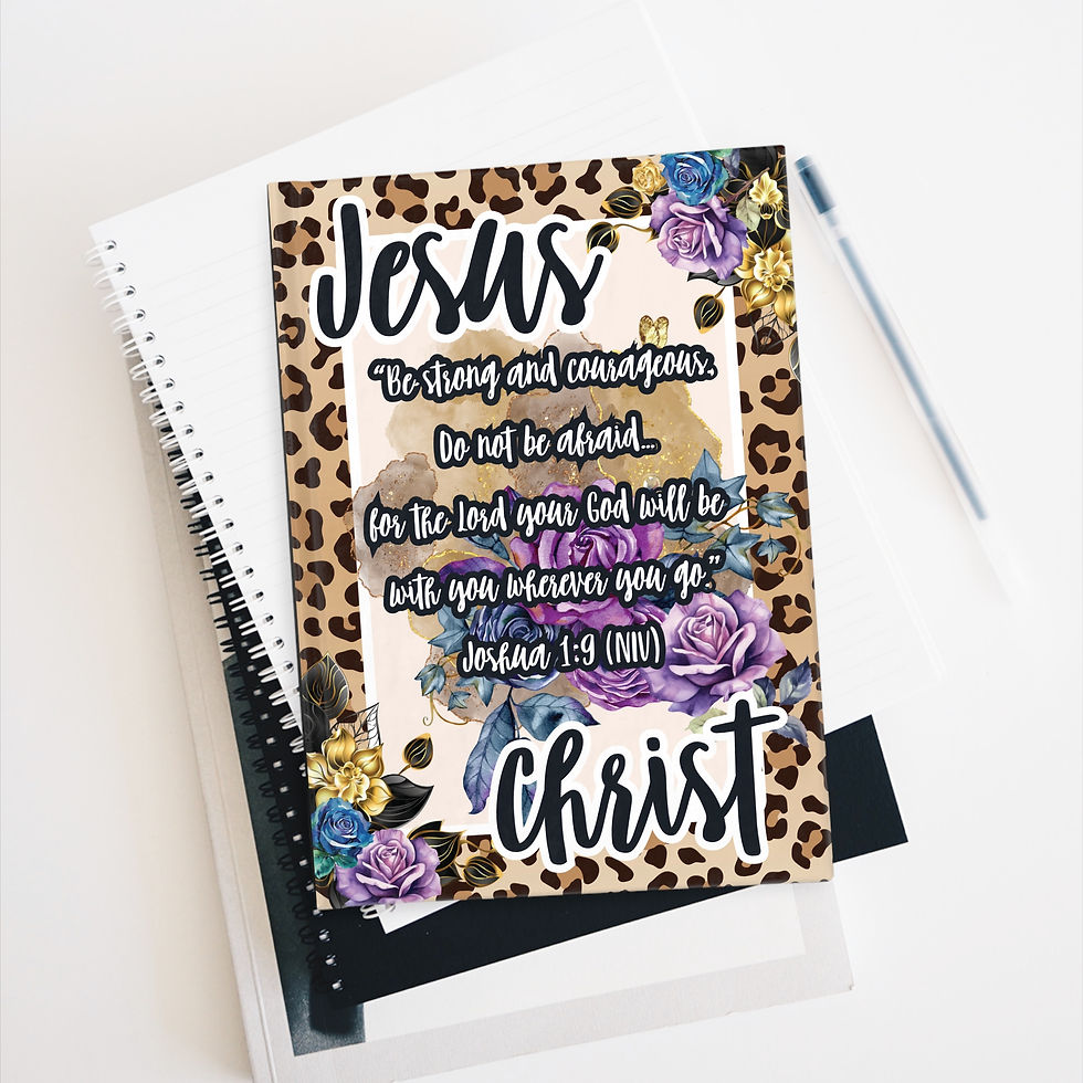 "Jesus Christ - Be strong and courageous" Hardcover Journal - Blank