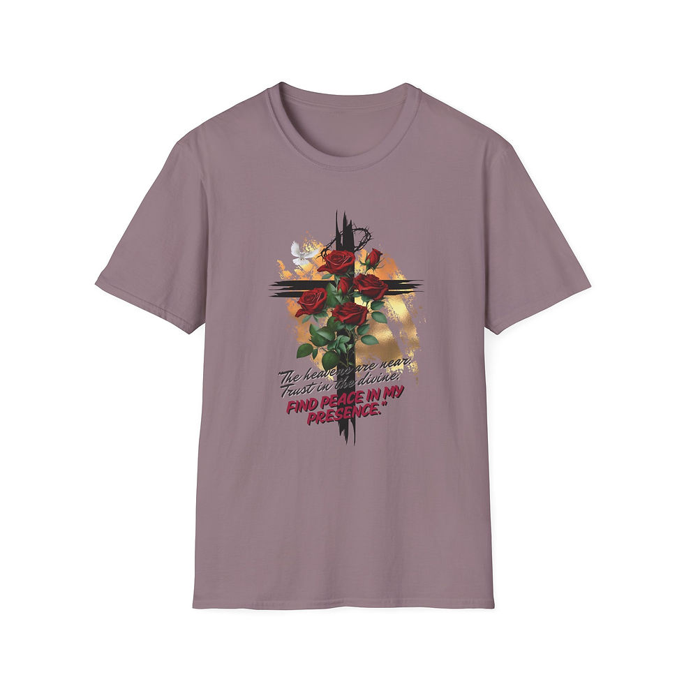 Thumbnail: "The Heavens Are Near - Trust In the Divine" Softstyle T-Shirt