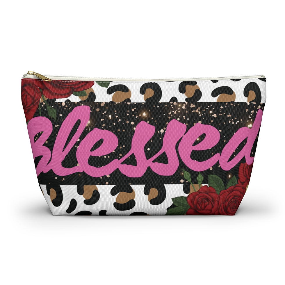 "Blessed Heavenly Rose Safari" Accessory Pouch with T-Bottom!