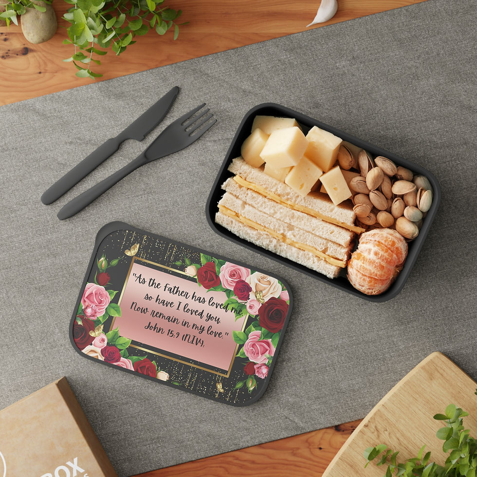 Thumbnail: "As The Father Has Loved Me, So I Have Loved You" Bento Box with Utensils