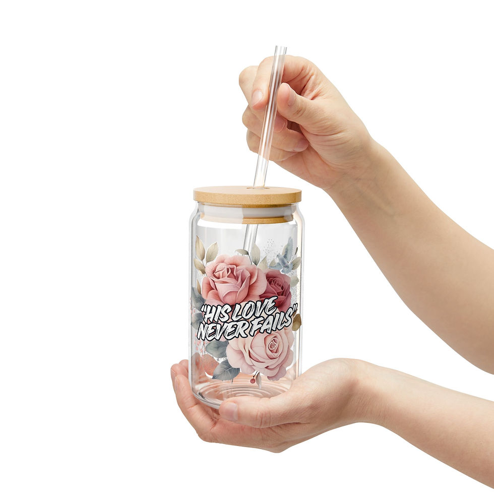 Thumbnail: "His Love Never Fails" Sipper Glass, 16oz