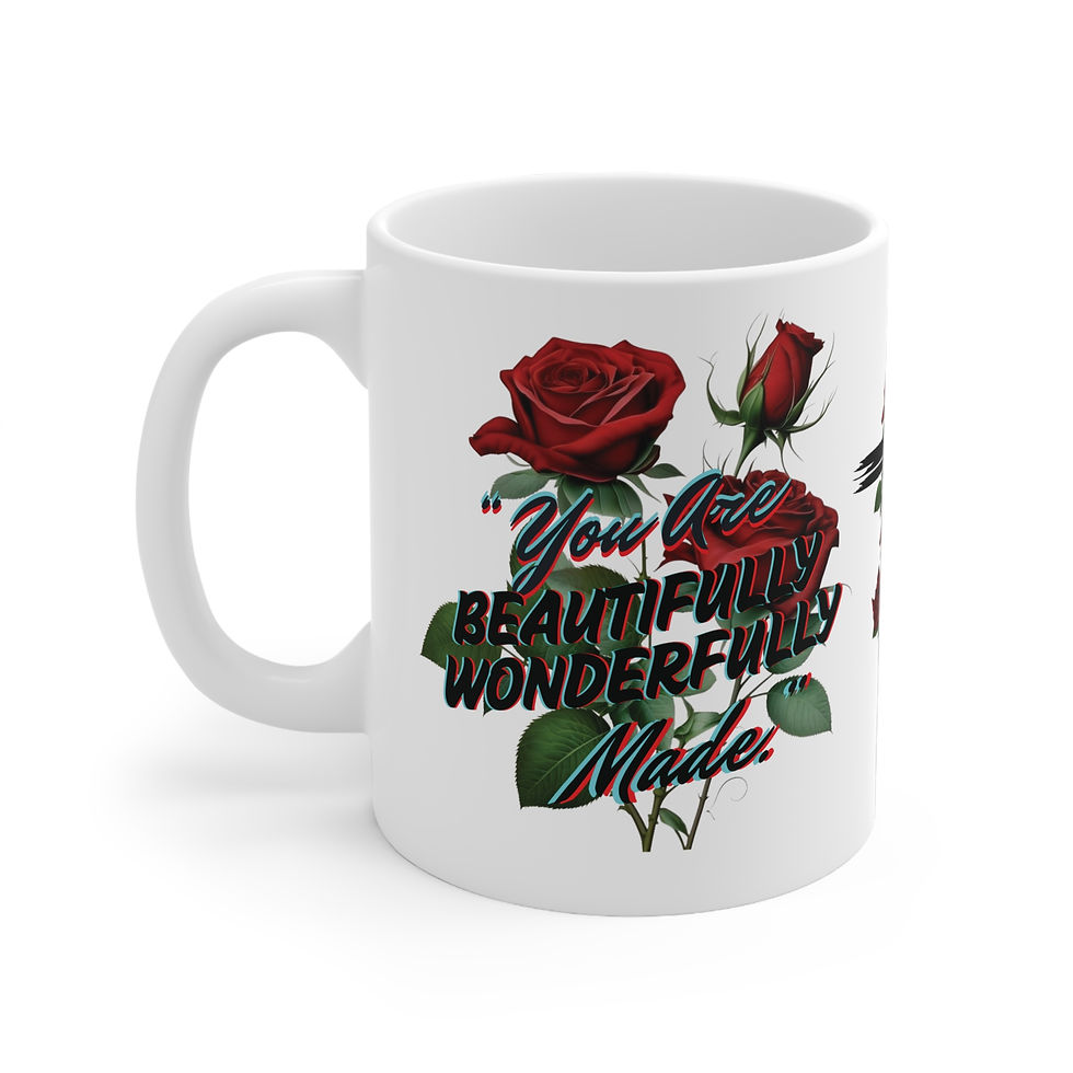 "You Are Beautifully Wonderfully Made" White Ceramic Mug, 11oz