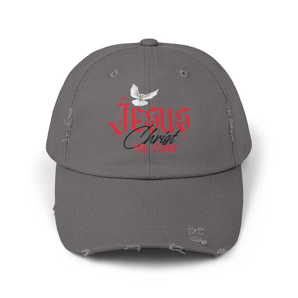 Thumbnail: "Jesus Christ - My Savior" Unisex Distressed Cap