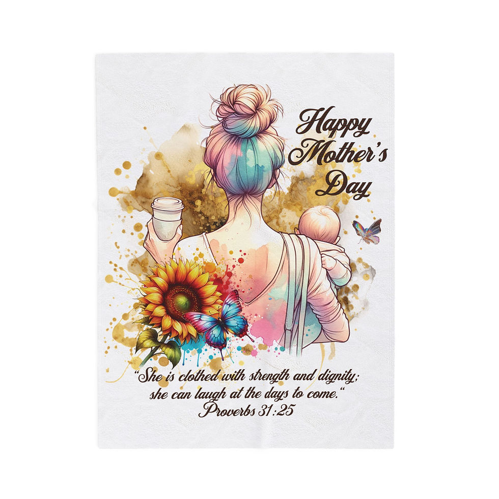 Thumbnail: "Happy Mother's Day" Velveteen Plush Blanket