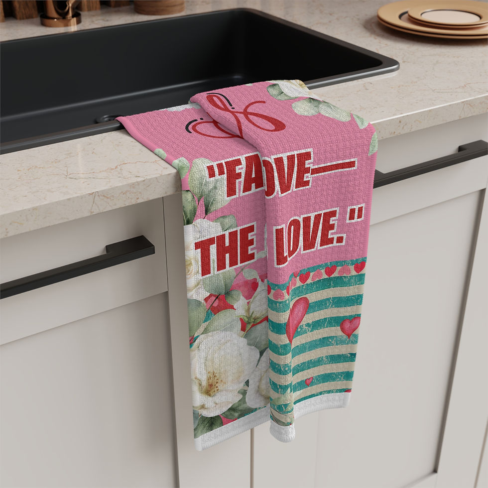 Thumbnail: "Jesus: Faith, Hope, Love - The Greatest is Love" Microfiber Tea Towel