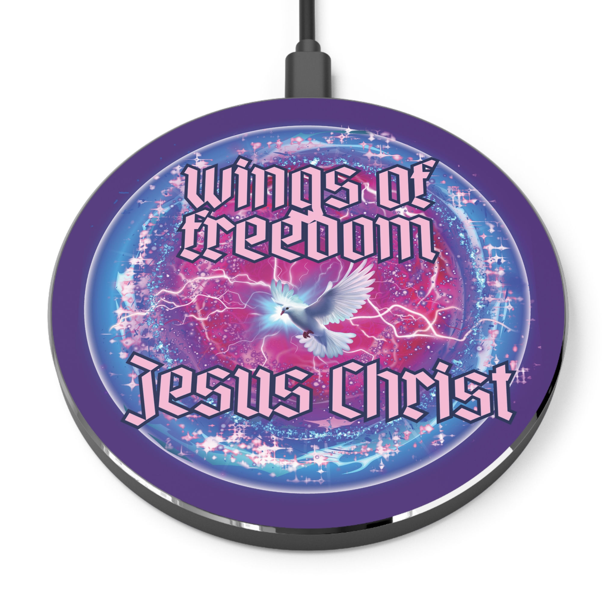  "Wings of Freedom - Jesus Christ" Wireless Charger