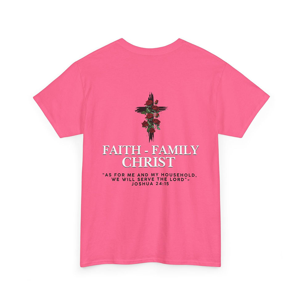 Thumbnail: "Faith. Family. Christ” Tee shirt