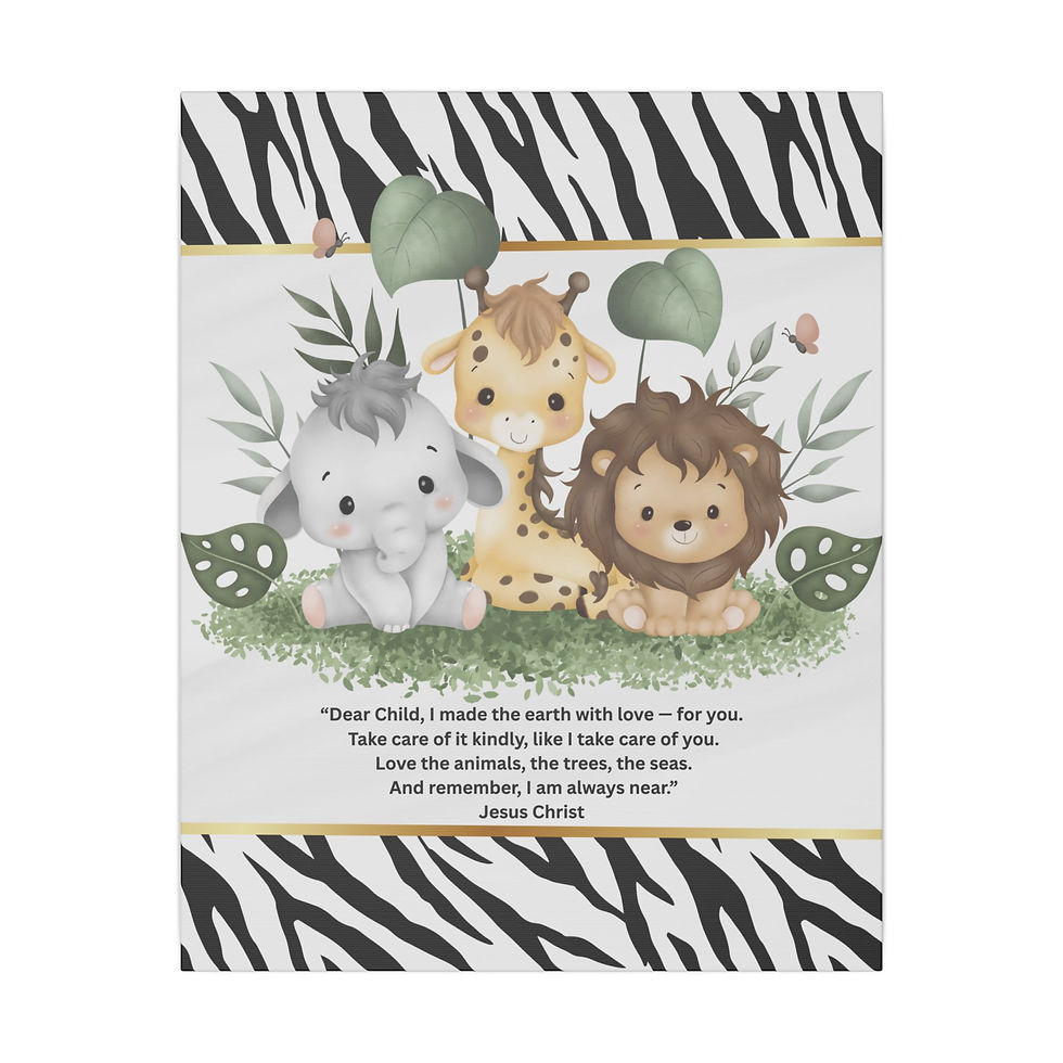 Thumbnail: "Safari Babies in Christ" Matte Canvas, Stretched