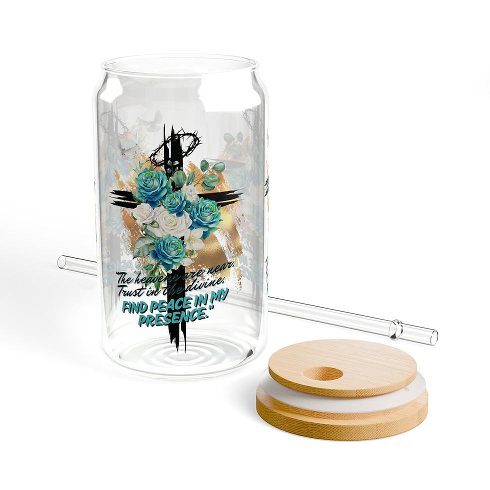 Thumbnail: "The Heavens Are Near, Trust In the Divine" Sipper Glass, 16oz