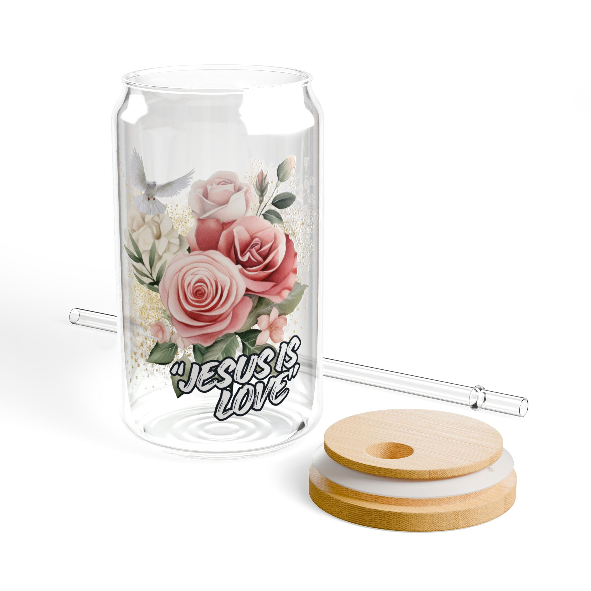 "Jesus Is Love" Sipper Glass, 16oz