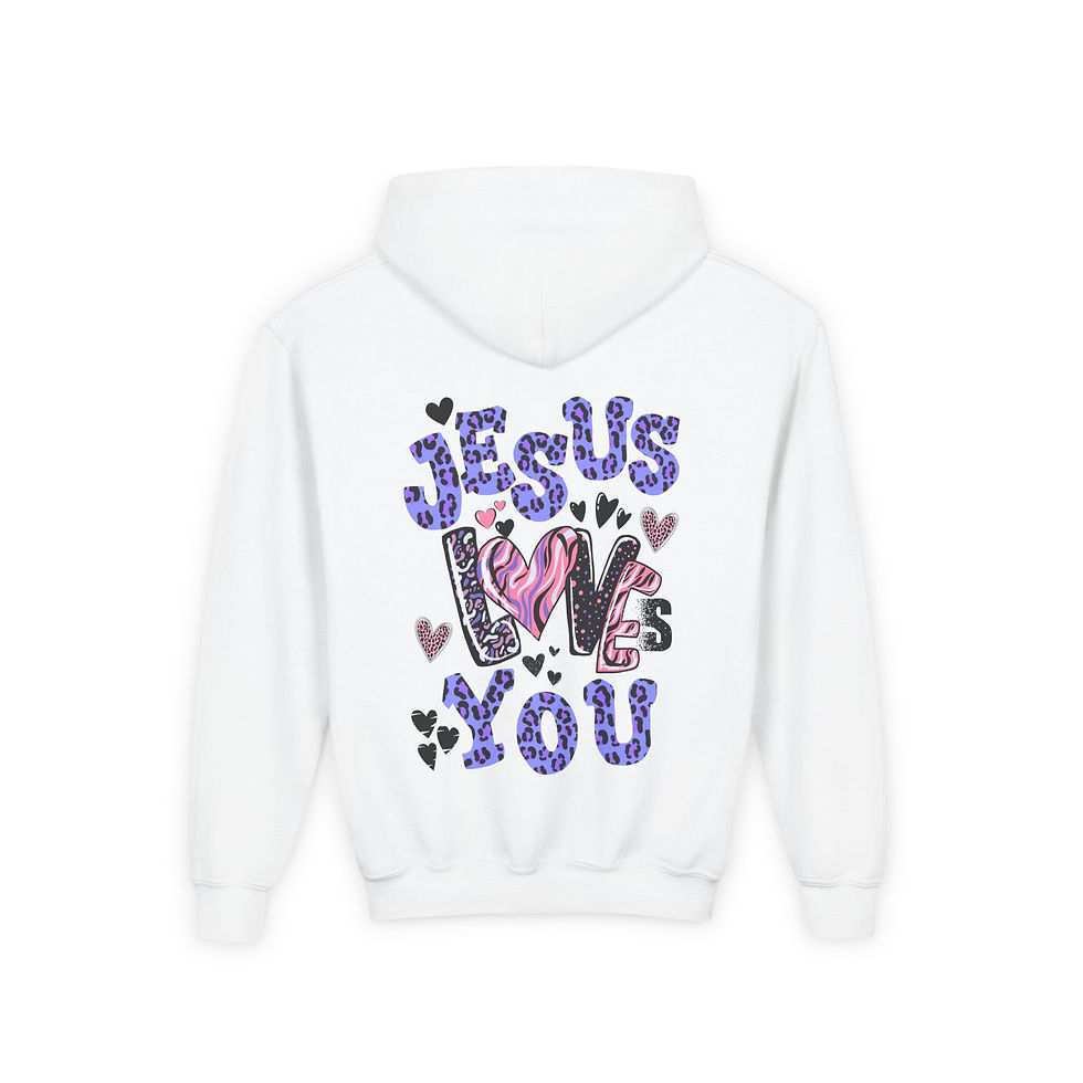 Thumbnail: "Jesus Loves You" Youth Heavy Blend Hooded Sweatshirt