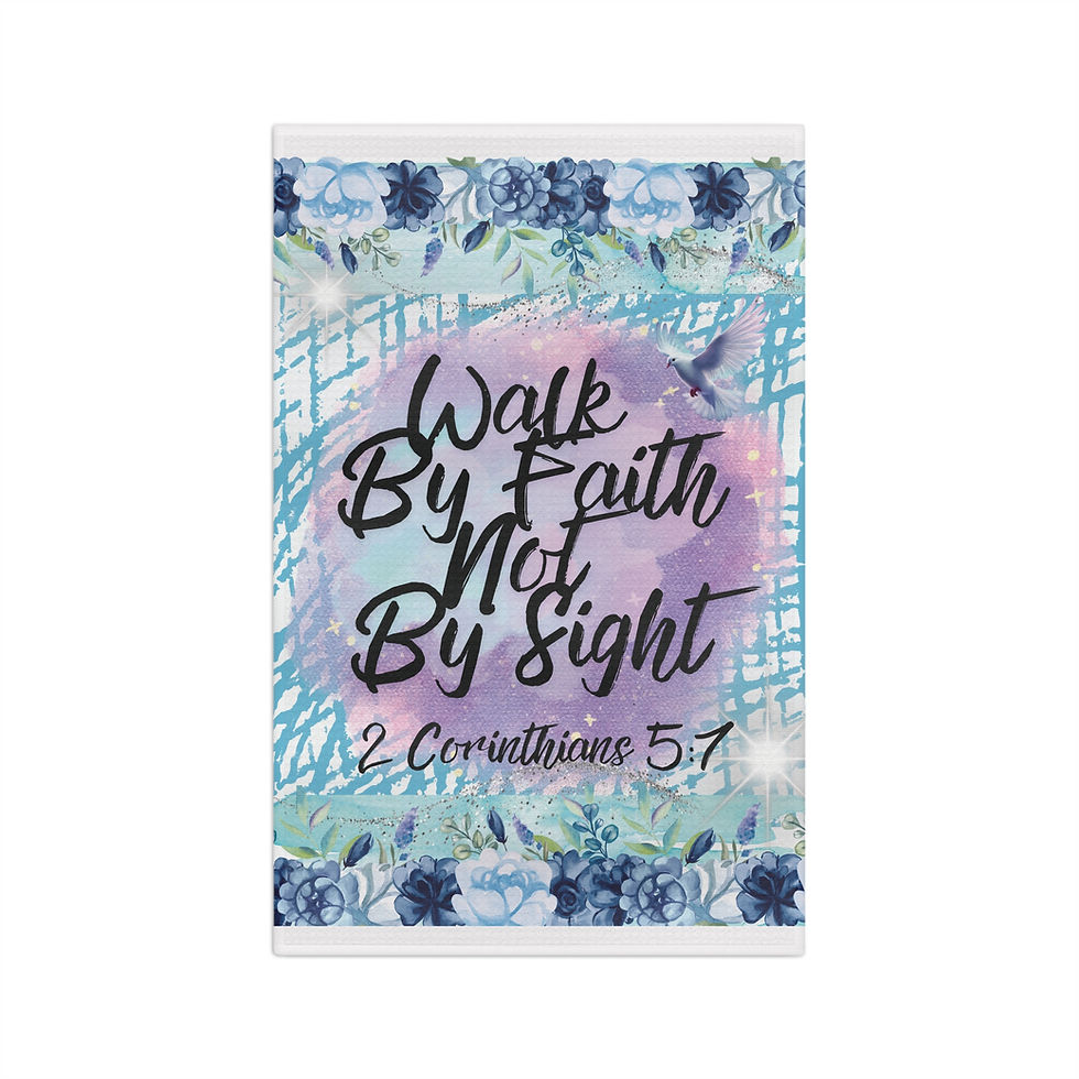Thumbnail: "Walk By Faith Not By Sight" Microfiber Tea Towel