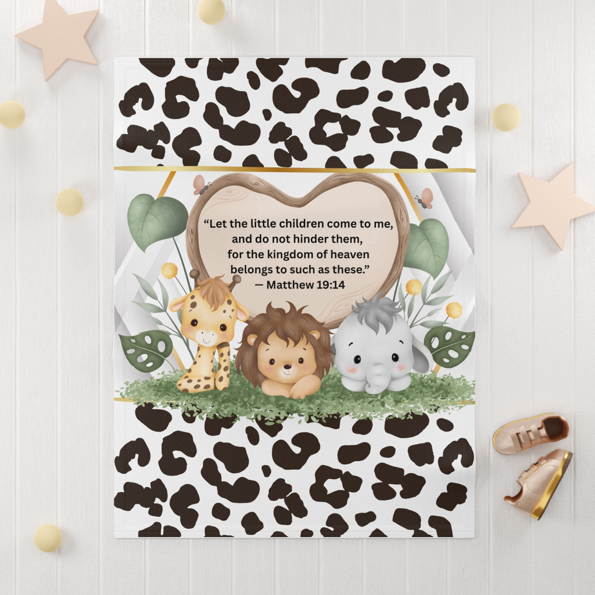 "Safari Babies in Christ" Soft Fleece Baby Blanket