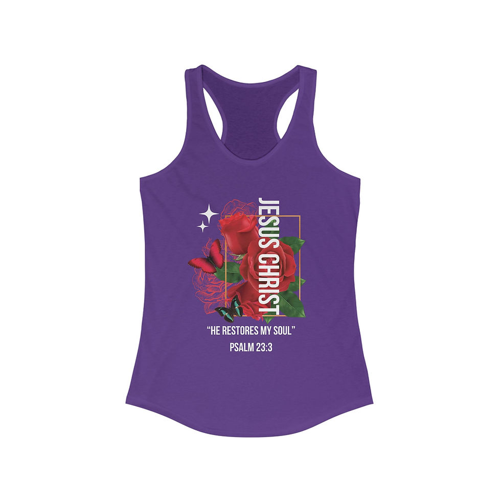 Thumbnail: "Jesus Christ - He Restores My Soul" Racerback Style