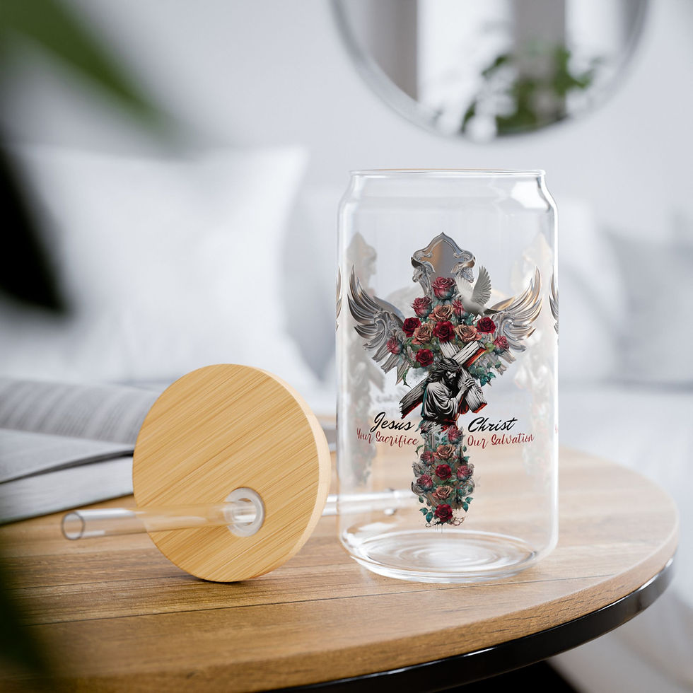 Thumbnail: "Jesus Christ: Your Sacrifice, Our Salvation" Sipper Glass, 16oz