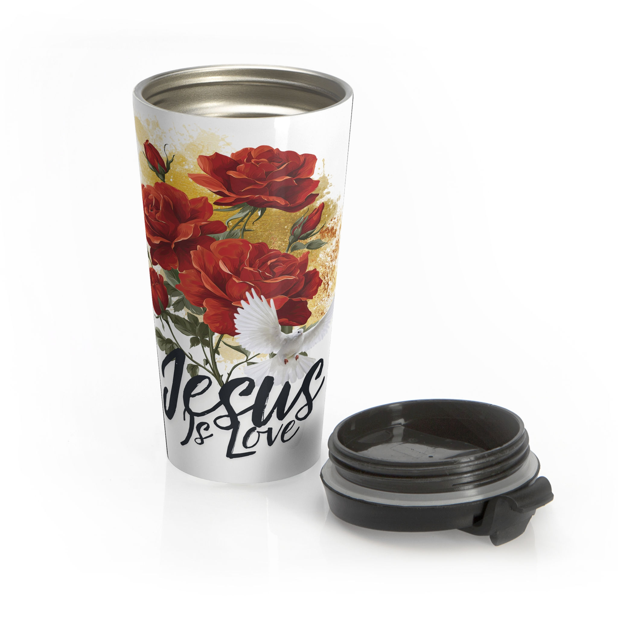"Jesus Is Love" Stainless Steel Travel Mug