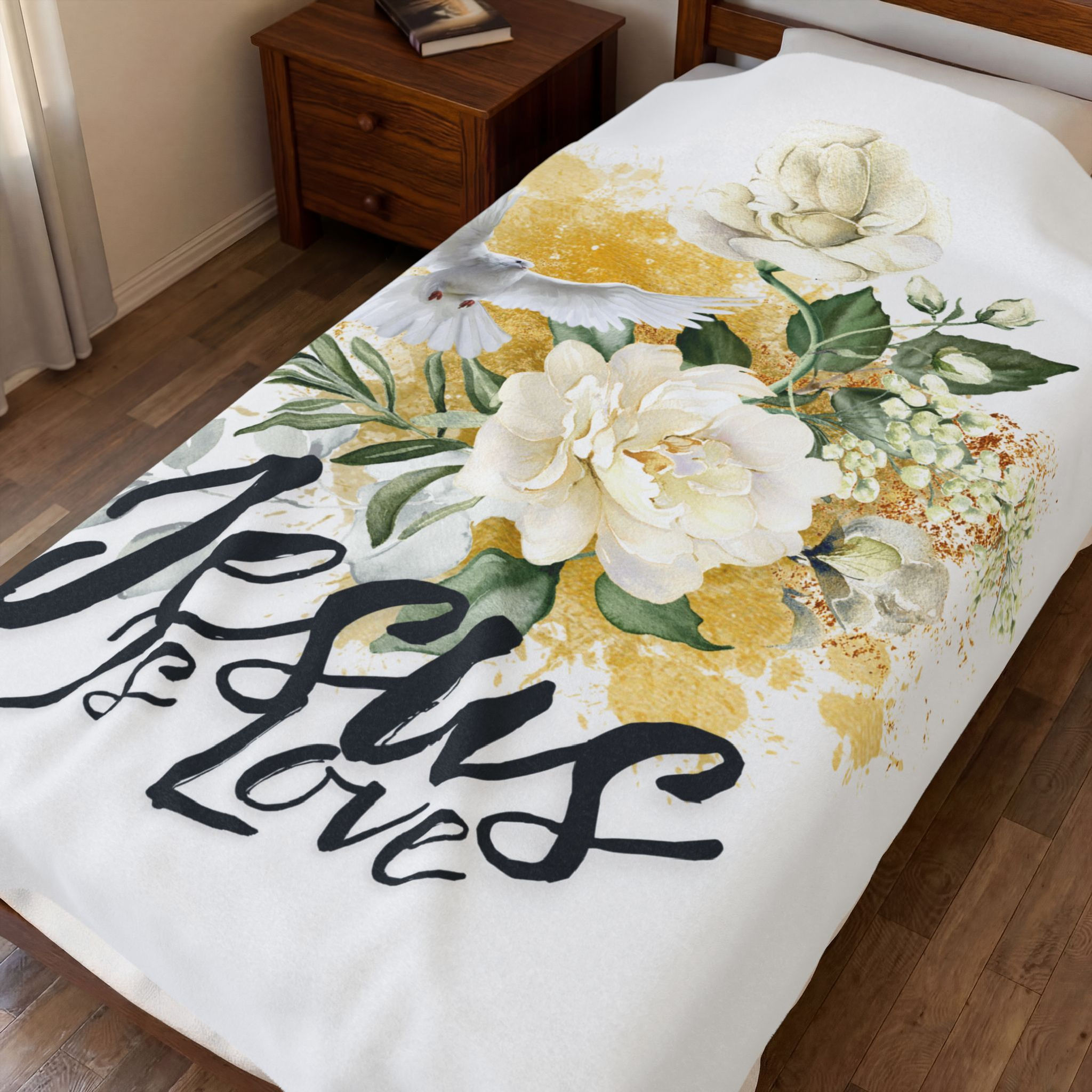 "Jesus Is Love" Velveteen Plush Blanket