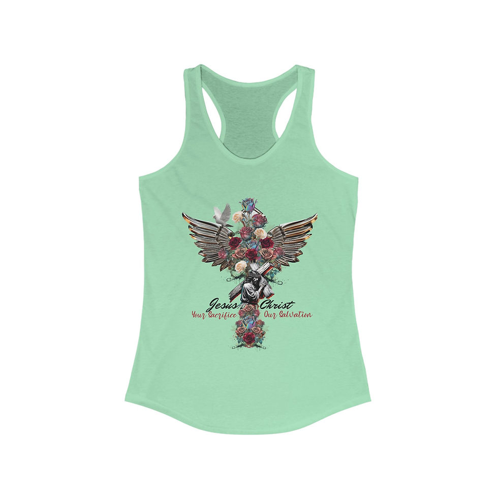 Thumbnail: "Jesus Christ: Your Sacrifice, Our Salvation" Racerback Style