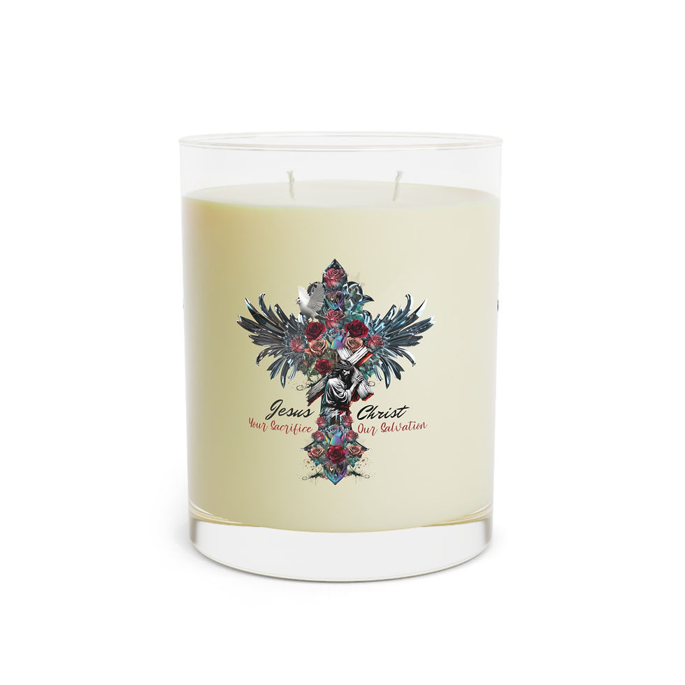 "Jesus Christ: Your Sacrifice, Our Salvation" Scented Candle - Full Glass, 11oz
