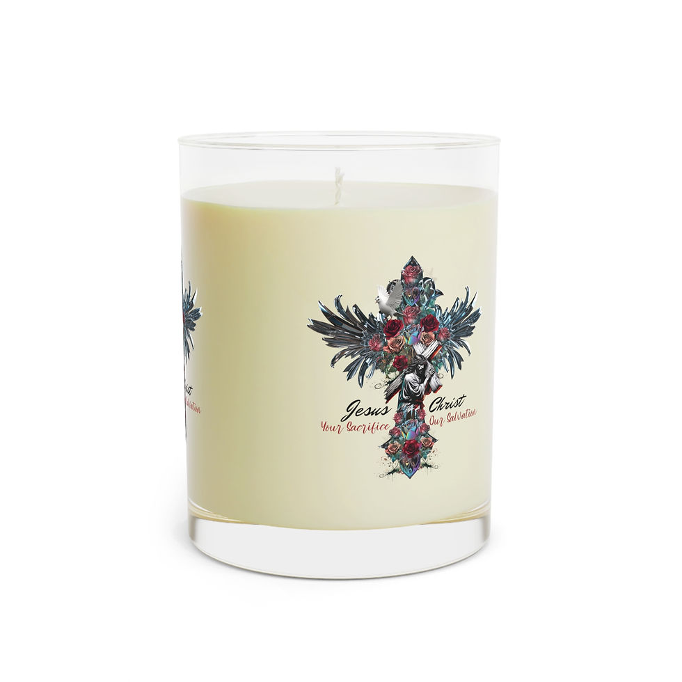 Thumbnail: "Jesus Christ: Your Sacrifice, Our Salvation" Scented Candle - Full Glass, 11oz