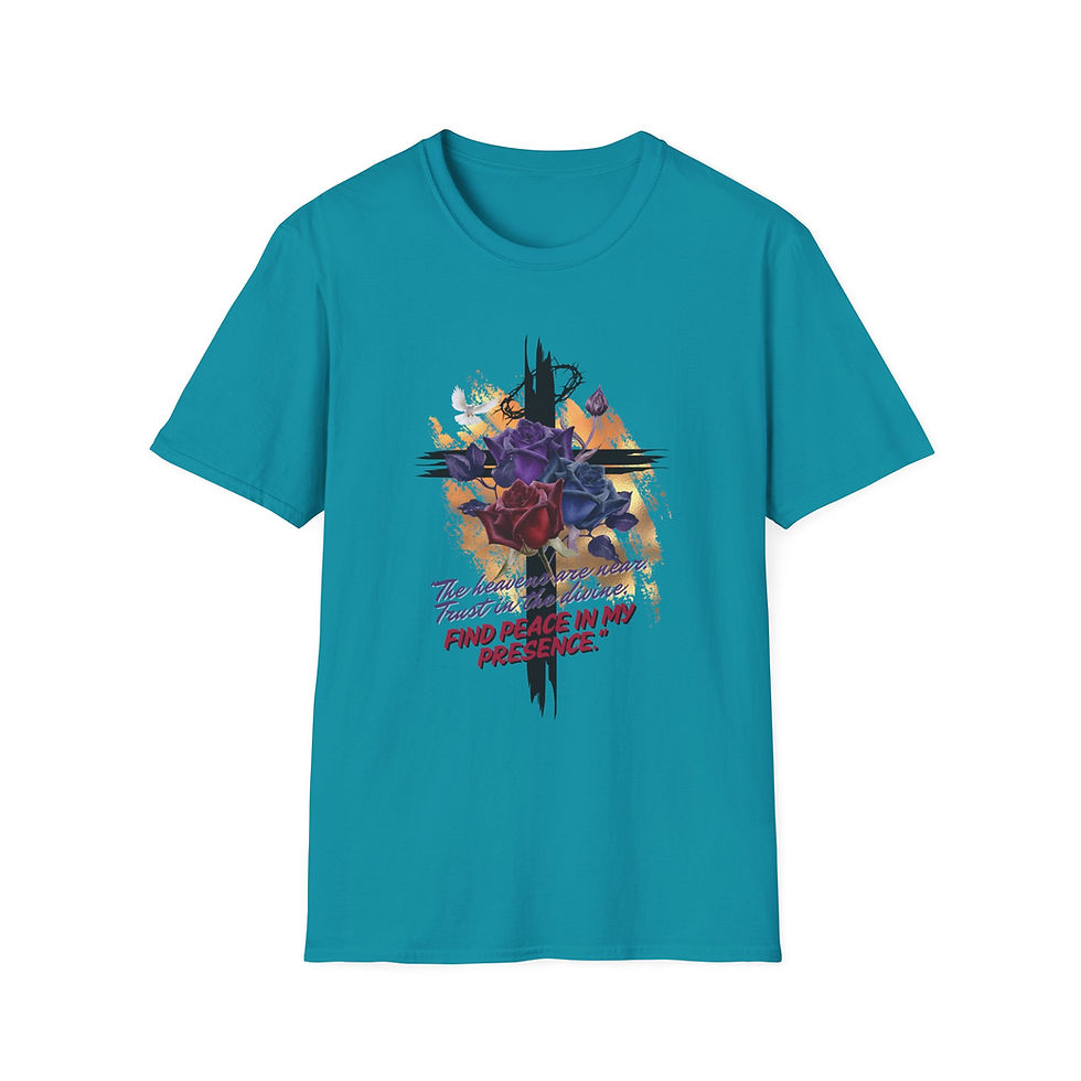 Thumbnail: "The Heavens Are Near - Trust In the Divine" Softstyle T-Shirt