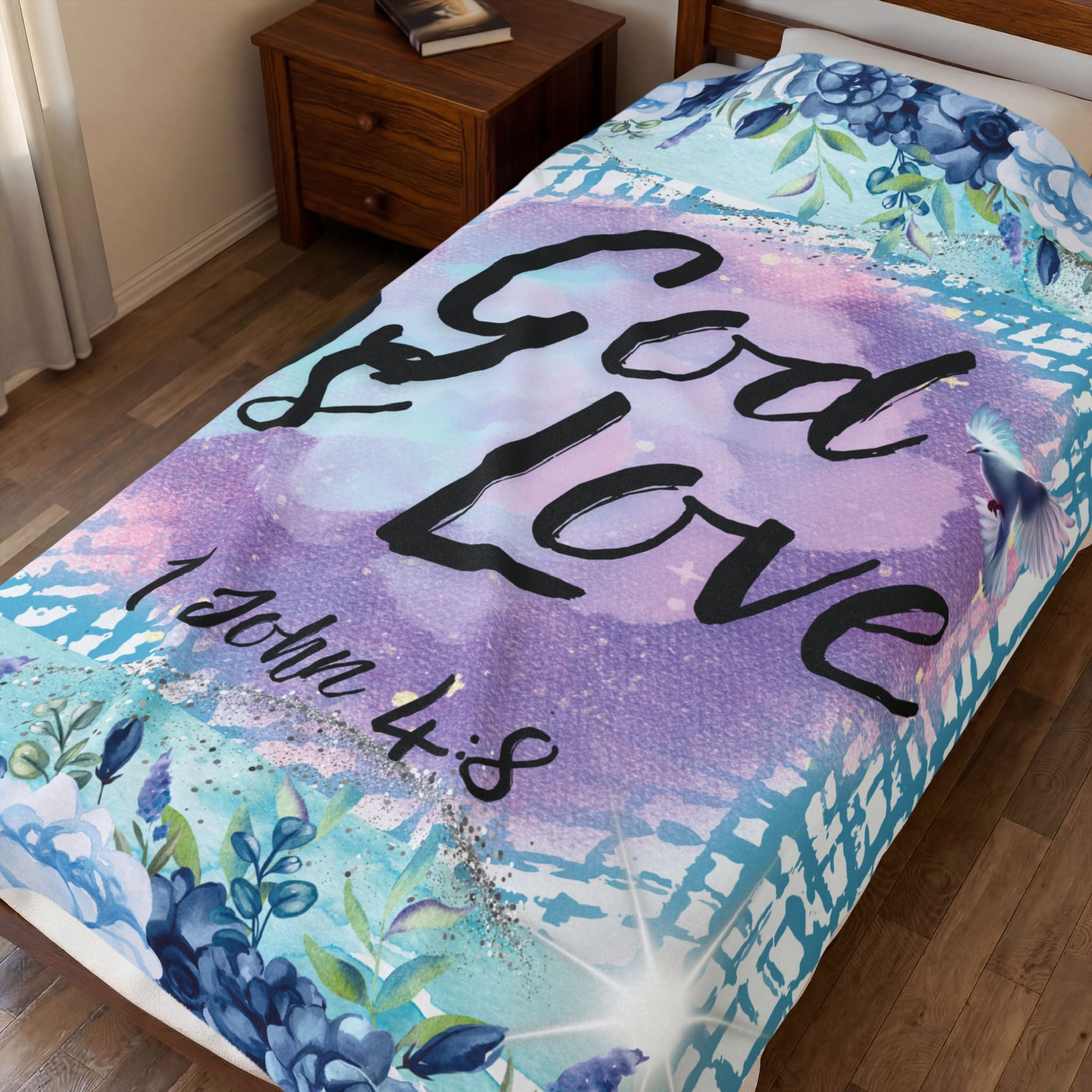 "God Is Love" Velveteen Plush Blanket
