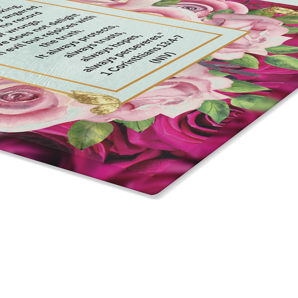 Thumbnail: "Love Is Patient, Love Is Kind" Glass Cutting Board