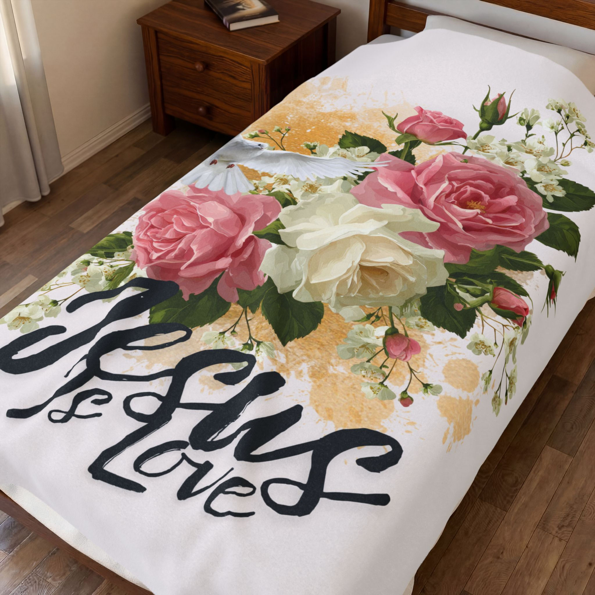 "Jesus Is Love" Velveteen Plush Blanket