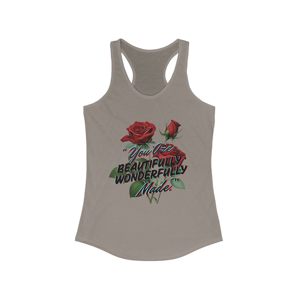 Thumbnail:  "You Are Beautifully Wonderfully Made" - Jesus Christ" Racerback Tank