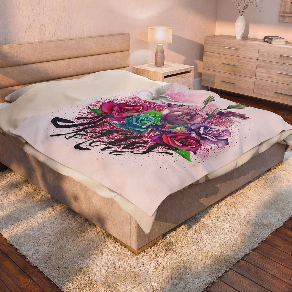 Thumbnail: "Jesus Is Love" Velveteen Plush Blanket