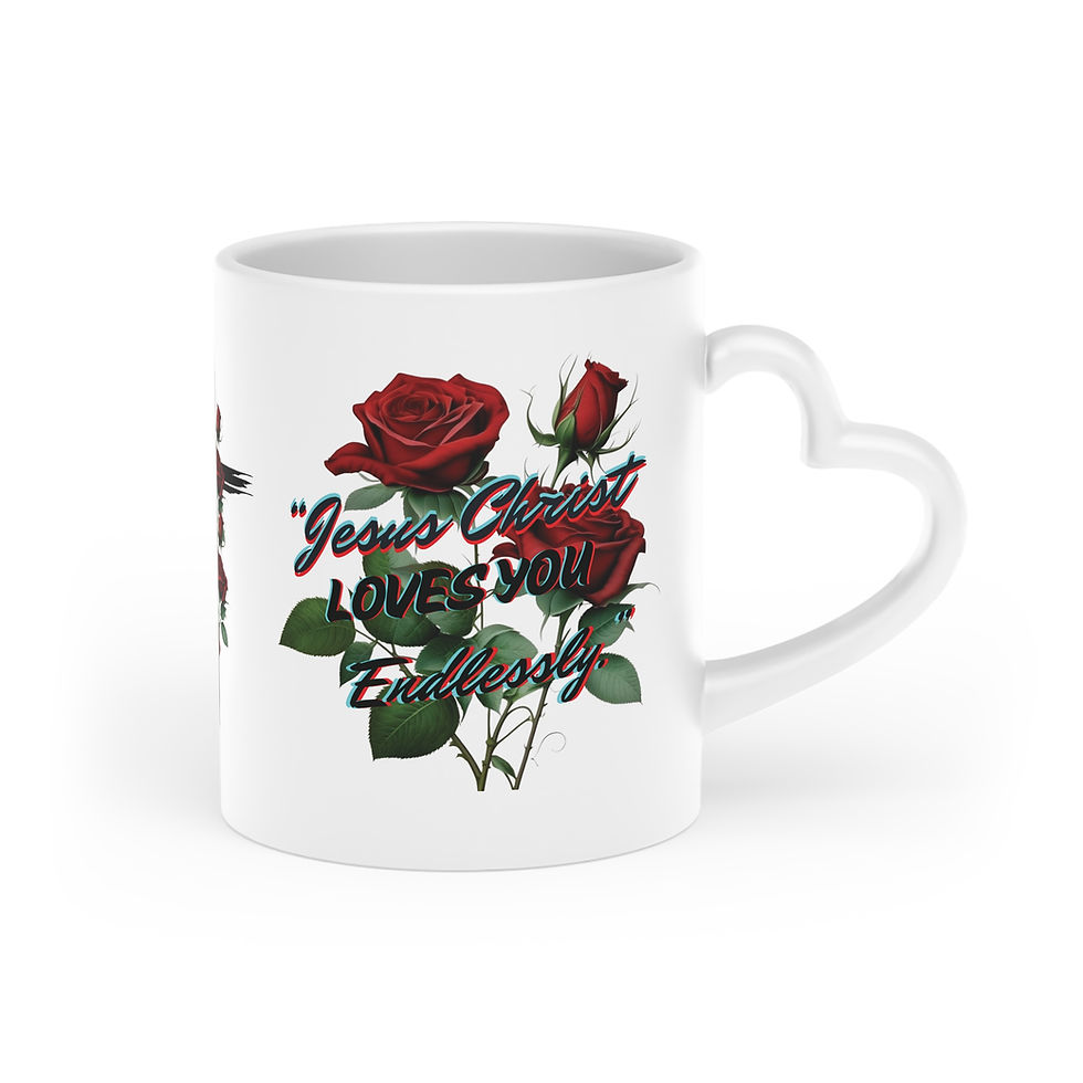 Thumbnail: "Jesus Christ Loves You Endlessly" Heart-Shaped Mug