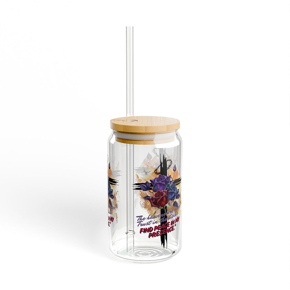 Thumbnail: "The Heavens Are Near, Trust In The Divine" Sipper Glass, 16oz