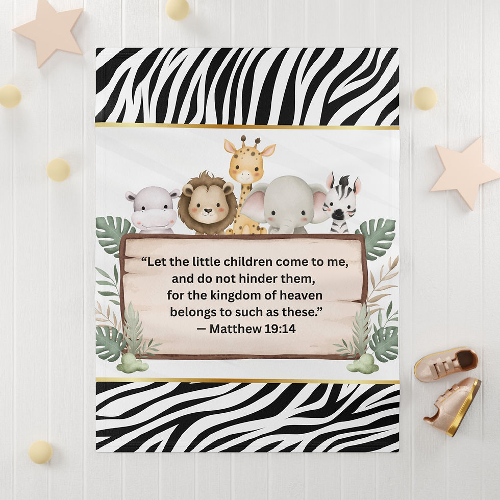 "Safari Babies in Christ" Soft Fleece Baby Blanket