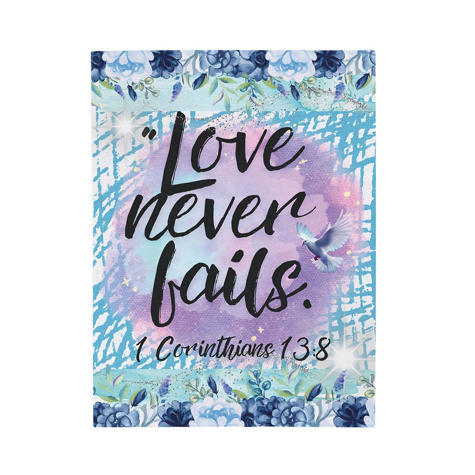 Thumbnail:  "Love Never Fails" Velveteen Plush Blanket