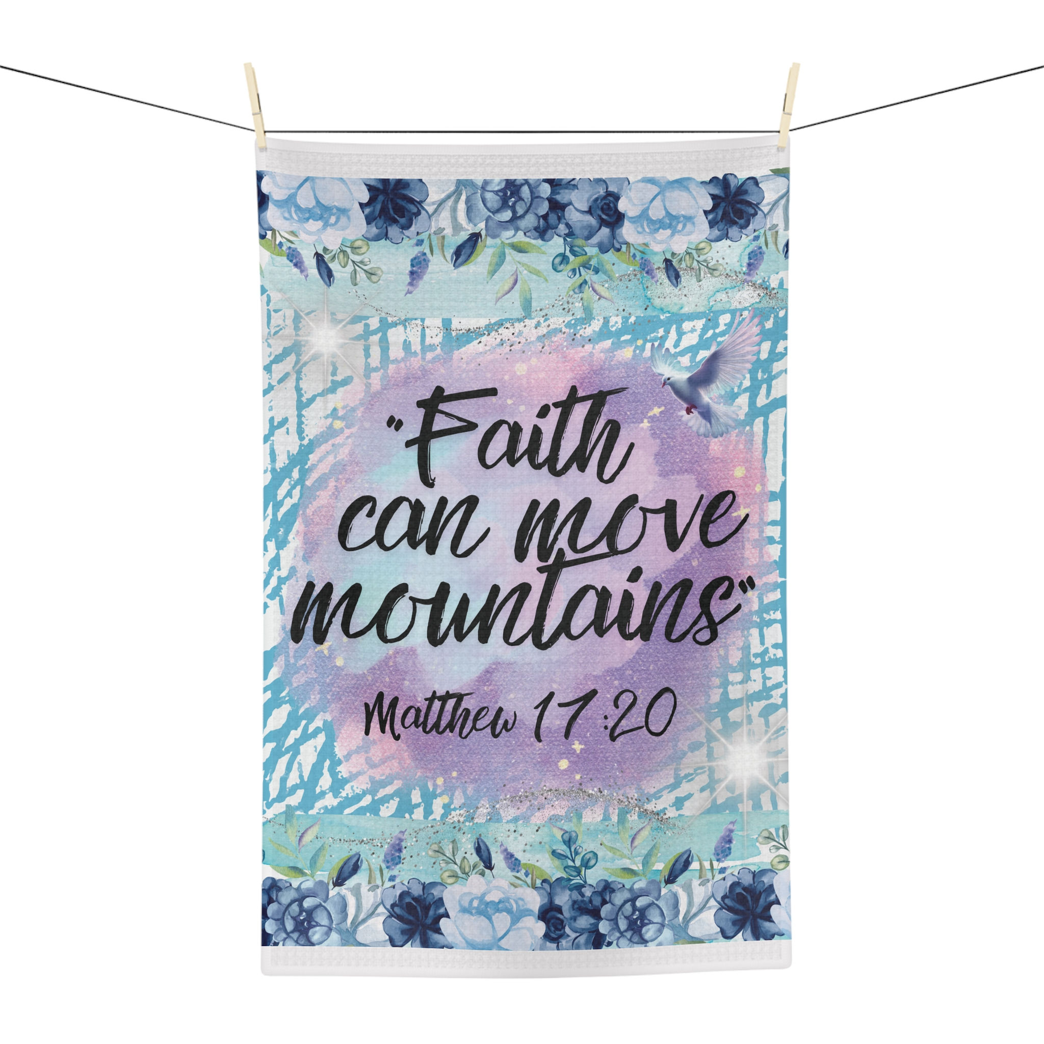 "Faith Can Move Mountains" Microfiber Tea Towel