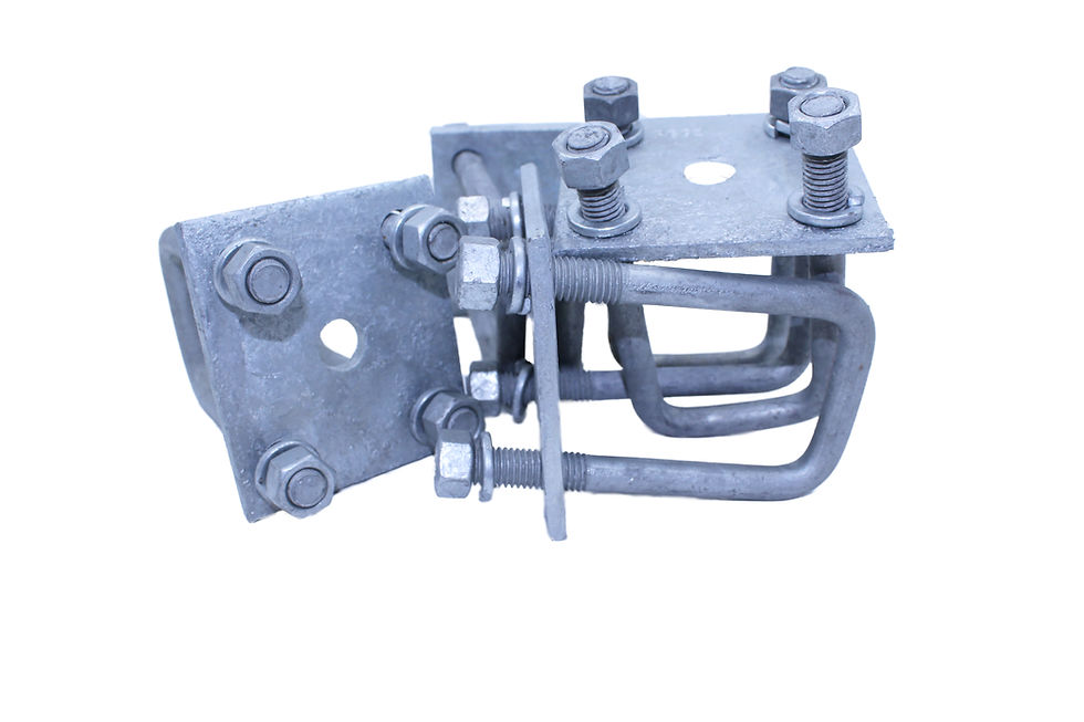 Thumbnail: Galvanized Axle Plate and U-bolt Kit (2 inch x 2 inch) for two Axle Boat Trailer