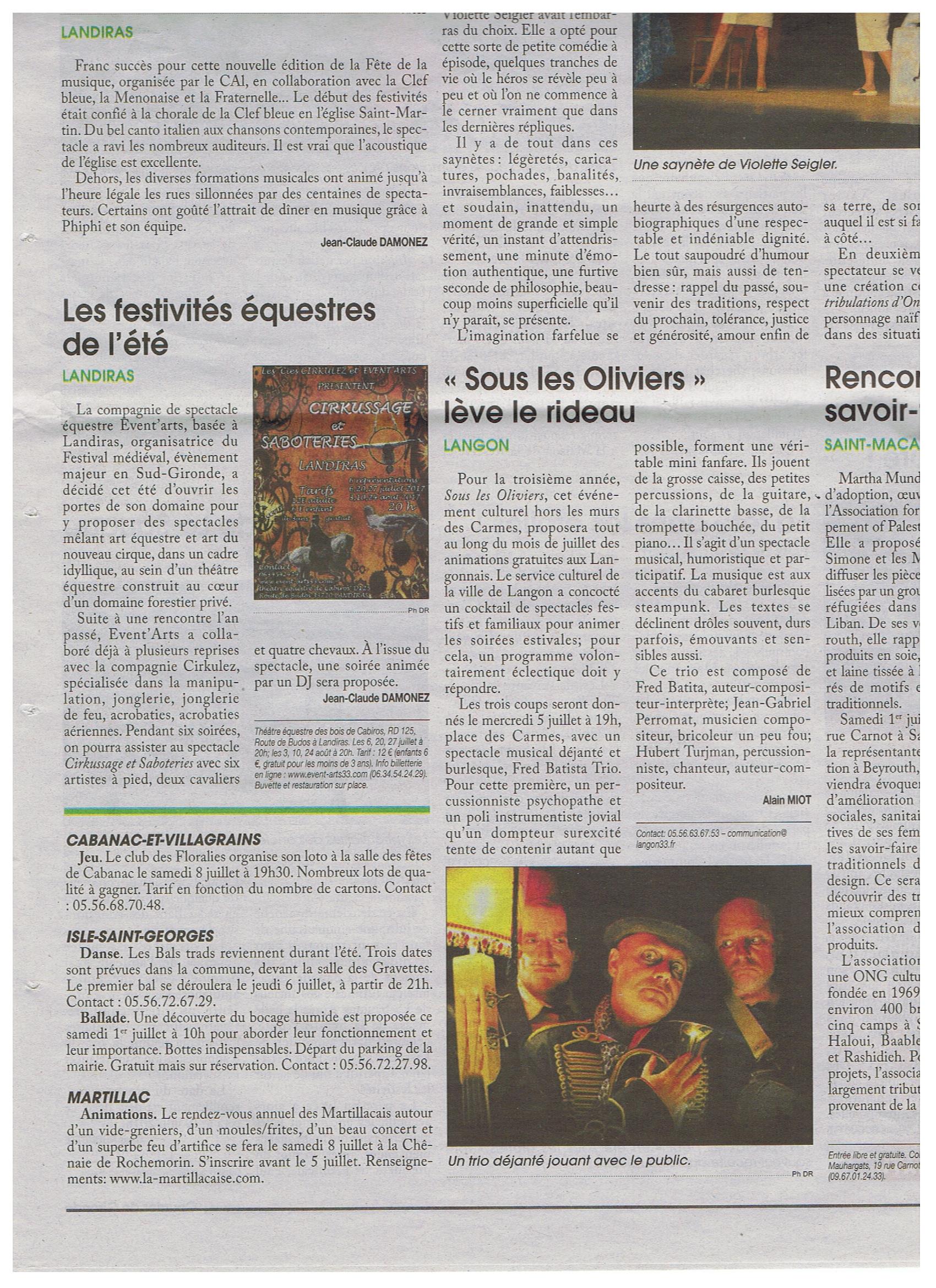 Article "Courrier Francais"