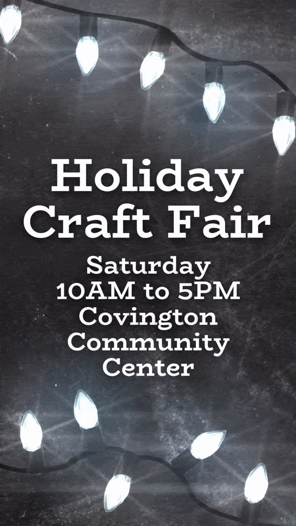Holiday Craft Fair template with shining white lights