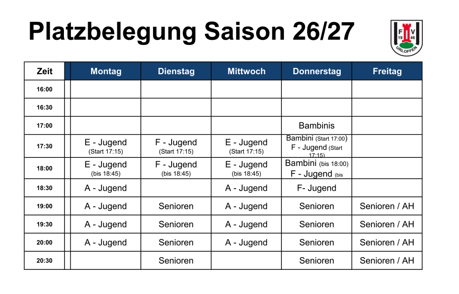 Platzbelegung